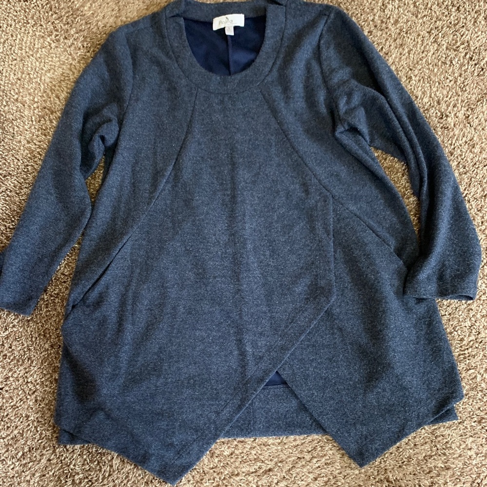 Navy Blue Long Sleeve Top